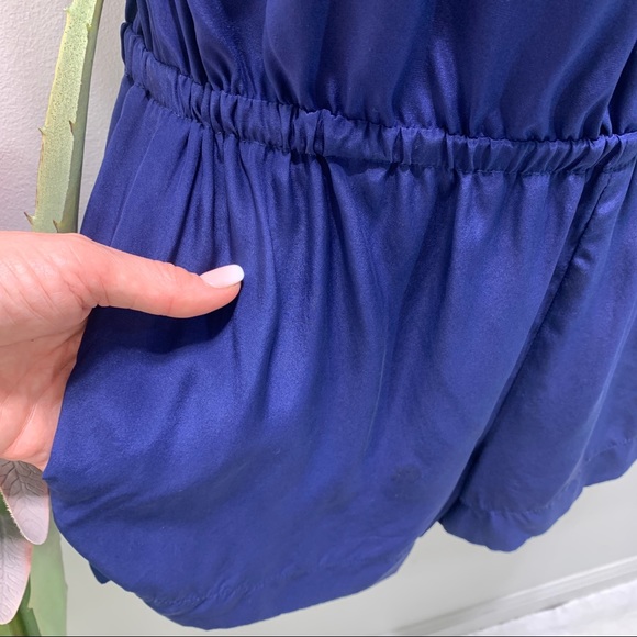 ALICE & TRIXIE Navy Blue Silk Strapless Romper Small - Picture 9 of 12